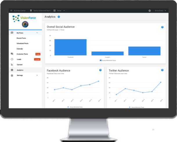 VFM Social Analytics With VFM Logo and SMM Icon