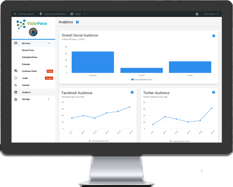 VFM Social Analytics With VFM Logo and SMM Icon