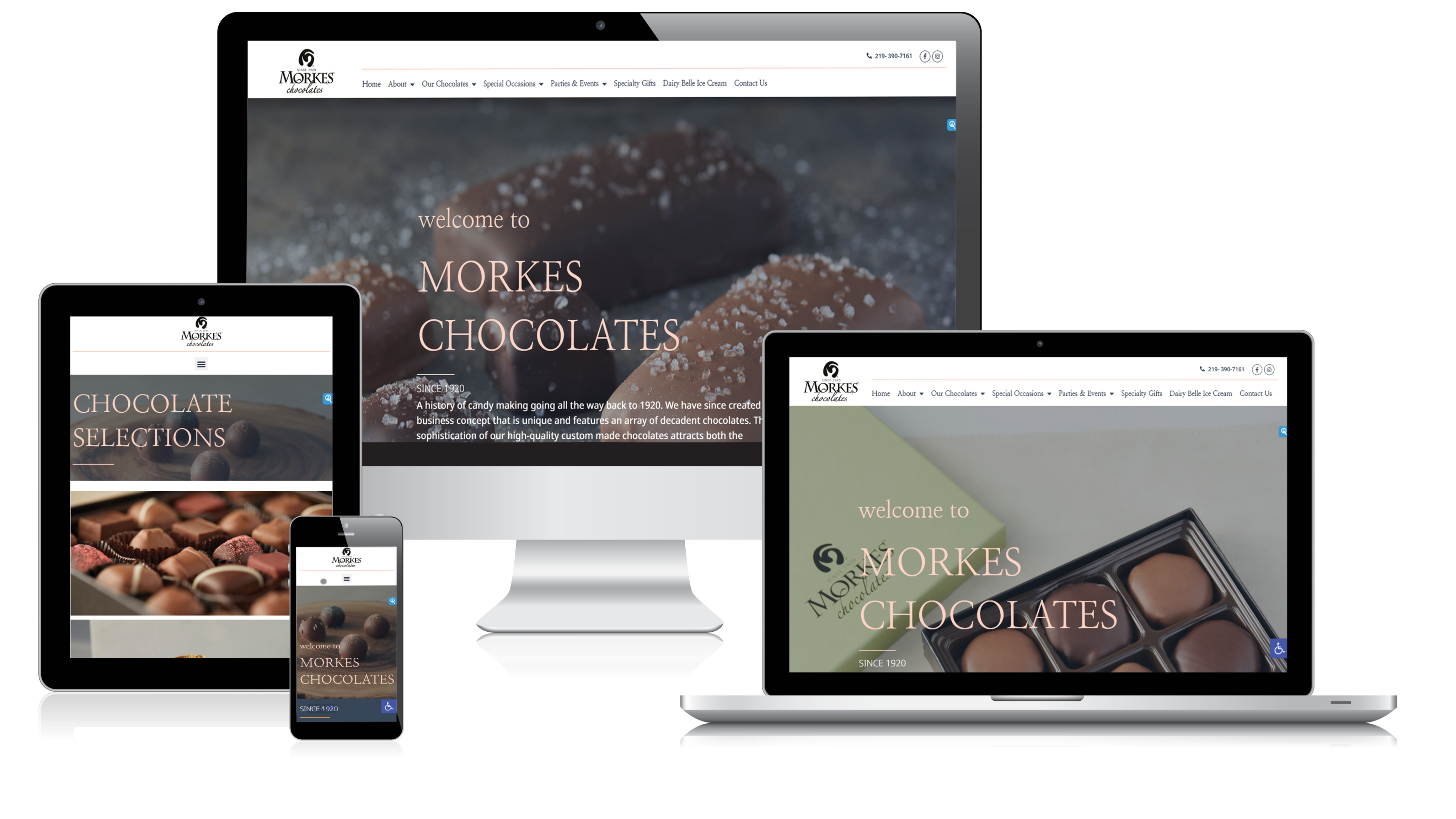 Web Design In Naperville IL Morkes Chocolates Mobile Responsive Website